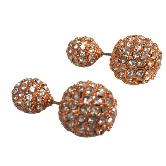 High End Rose Gold and Pave Peek-a-boo Earrings - Picture 2 of 6